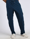 Men Solid Cargo Blue 6 Pocket