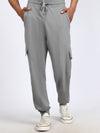 Men Solid Cargo Joggers Dark Gray