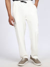 Men Solid Cargo Pants White