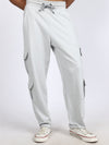 Men Solid Cargo Light Gray 6 Pocket