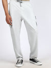 Men Solid Cargo Pants Light Gray