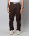 Men's Walnut Brown Baggy Fit 6 Pocket Cargo Joggers