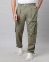 Men's Olive Green Baggy Fit 4 Pocket Cargo Joggers