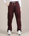 Women's Italian Wine Baggy Fit 6 Pocket Cargo Joggers