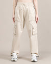 Women's Butter Yellow Baggy Fit 4 Pocket Cargo Joggers