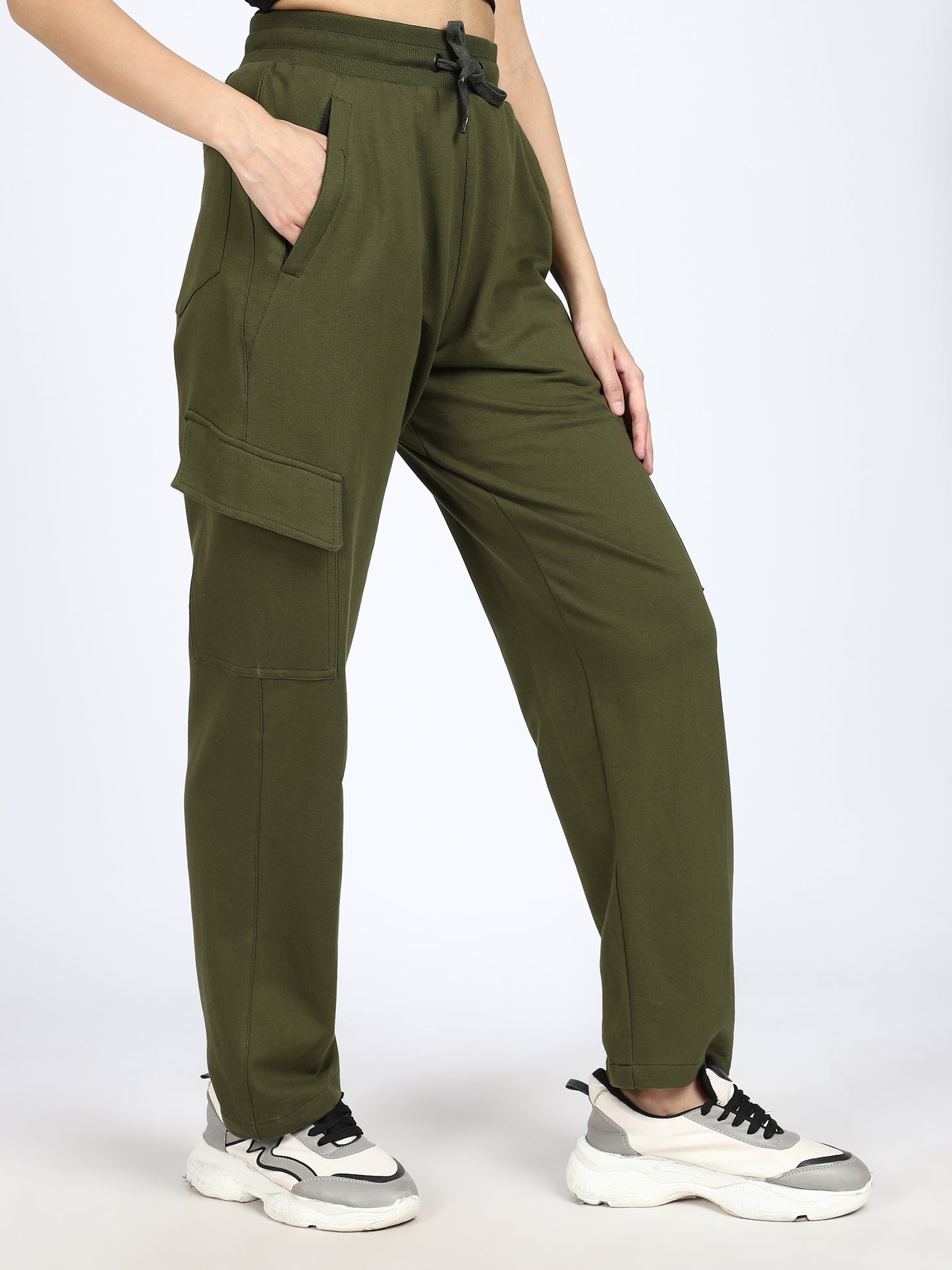 Women Streetwear Solid Trackpants