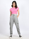 Women Solid Travel Joggers Dark Grey