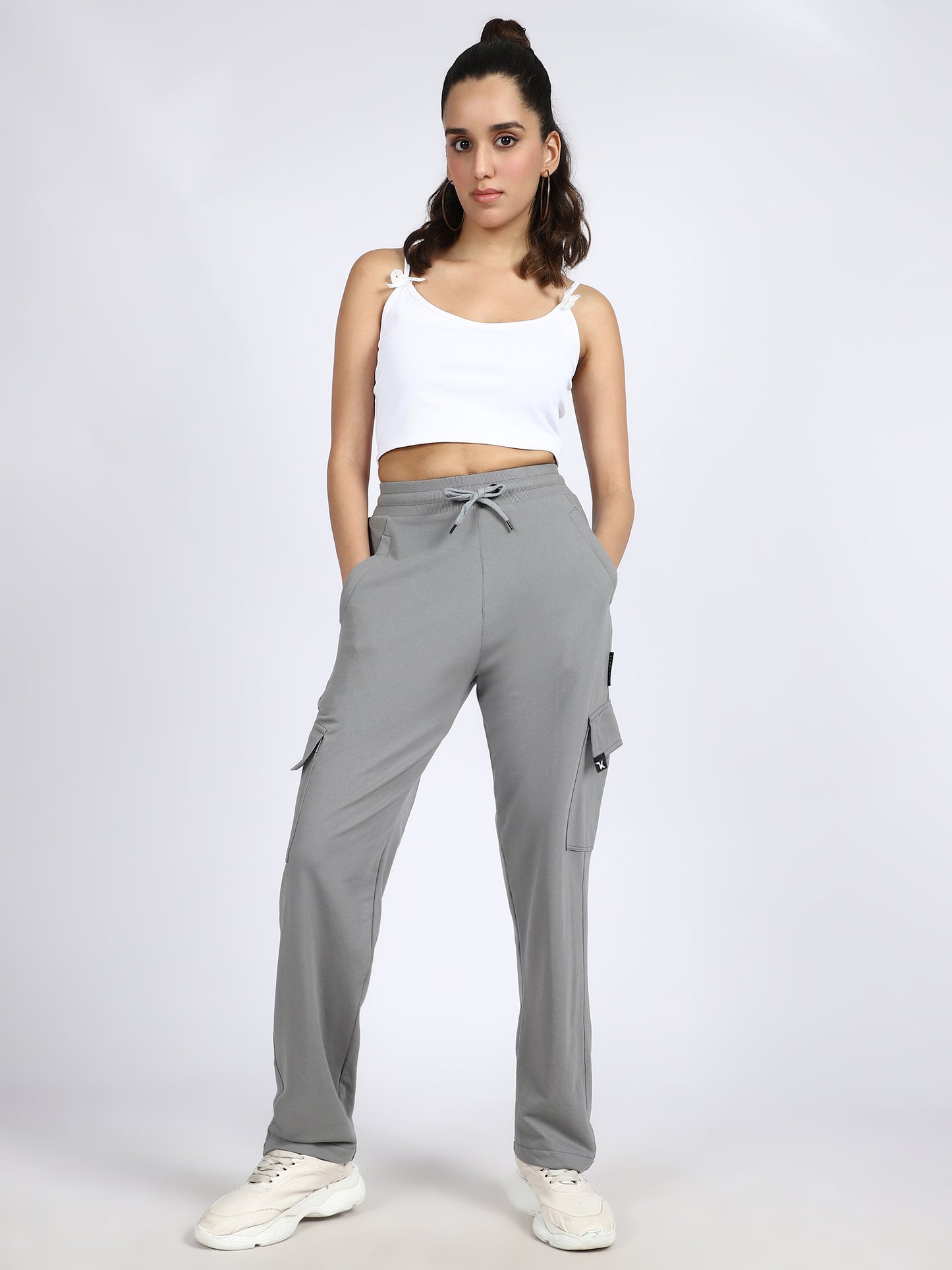 Women Streetwear Solid Trackpants