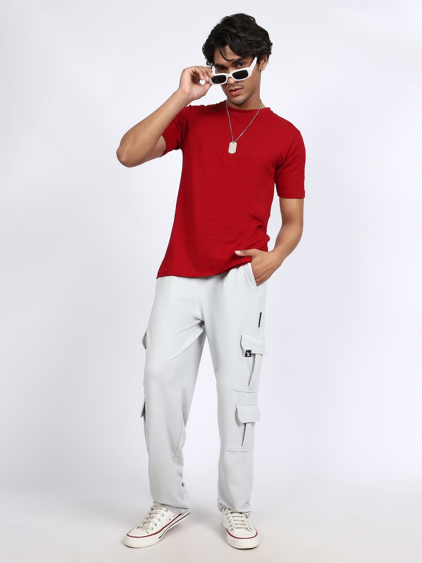 Men Travel Solid Trackpants
