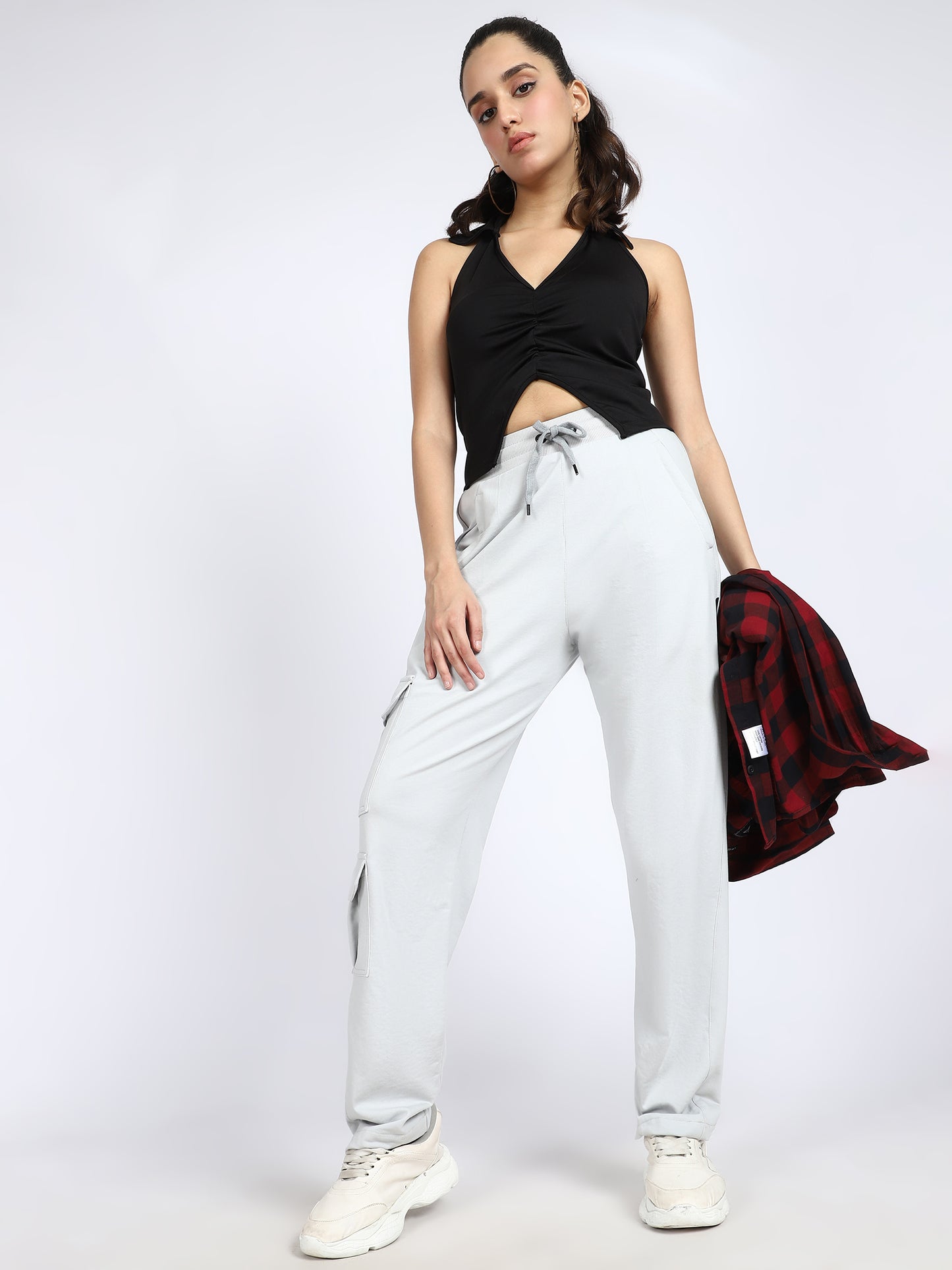 Women Streetwear Solid Trackpants