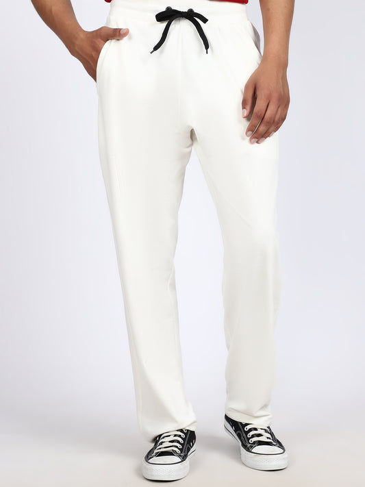 Men Solid Swatpants White