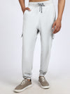 Men Solid Cargo Joggers Light Gray