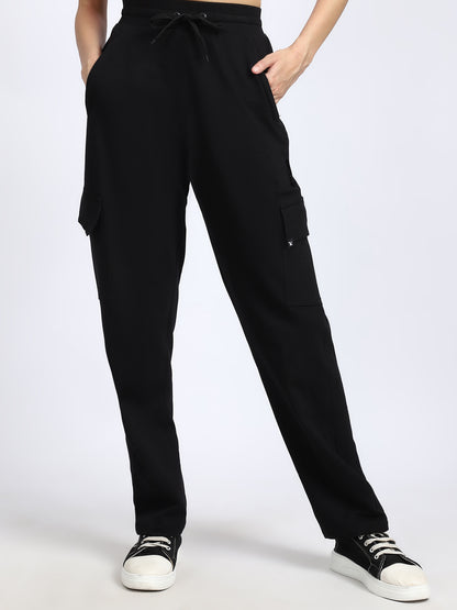 Women Streetwear Solid Trackpants