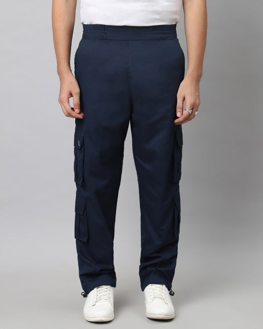 Men's Oxford Blue Baggy Fit 6 Pocket Cargo Joggers