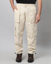Men's Butter Yellow Baggy Fit 4 Pocket Cargo Joggers