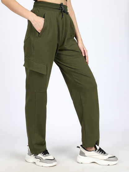 Women Streetwear Solid Trackpants