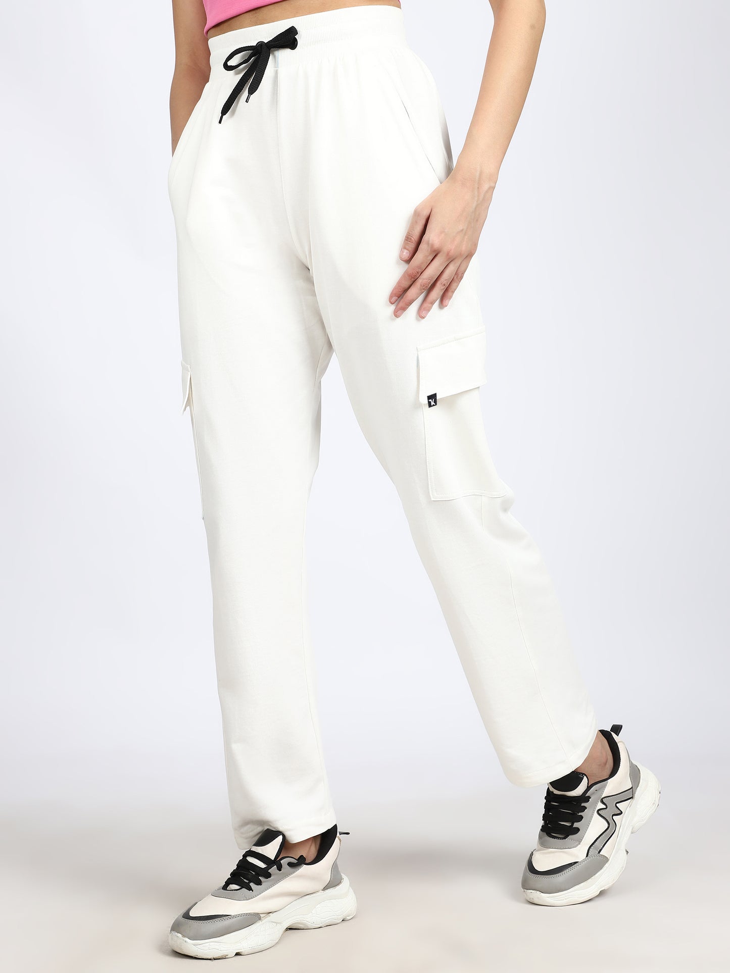 Women Streetwear Solid Trackpants