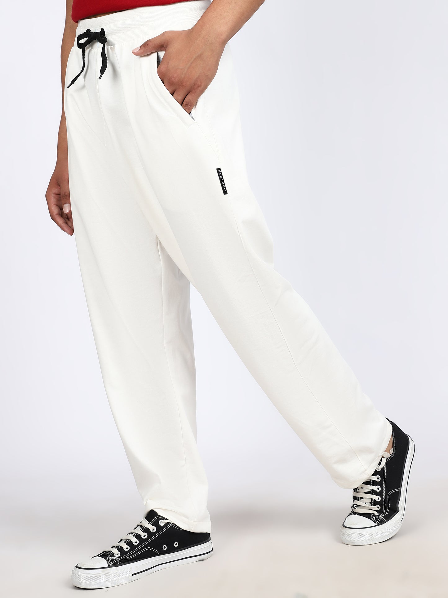Men Solid Swatpants White