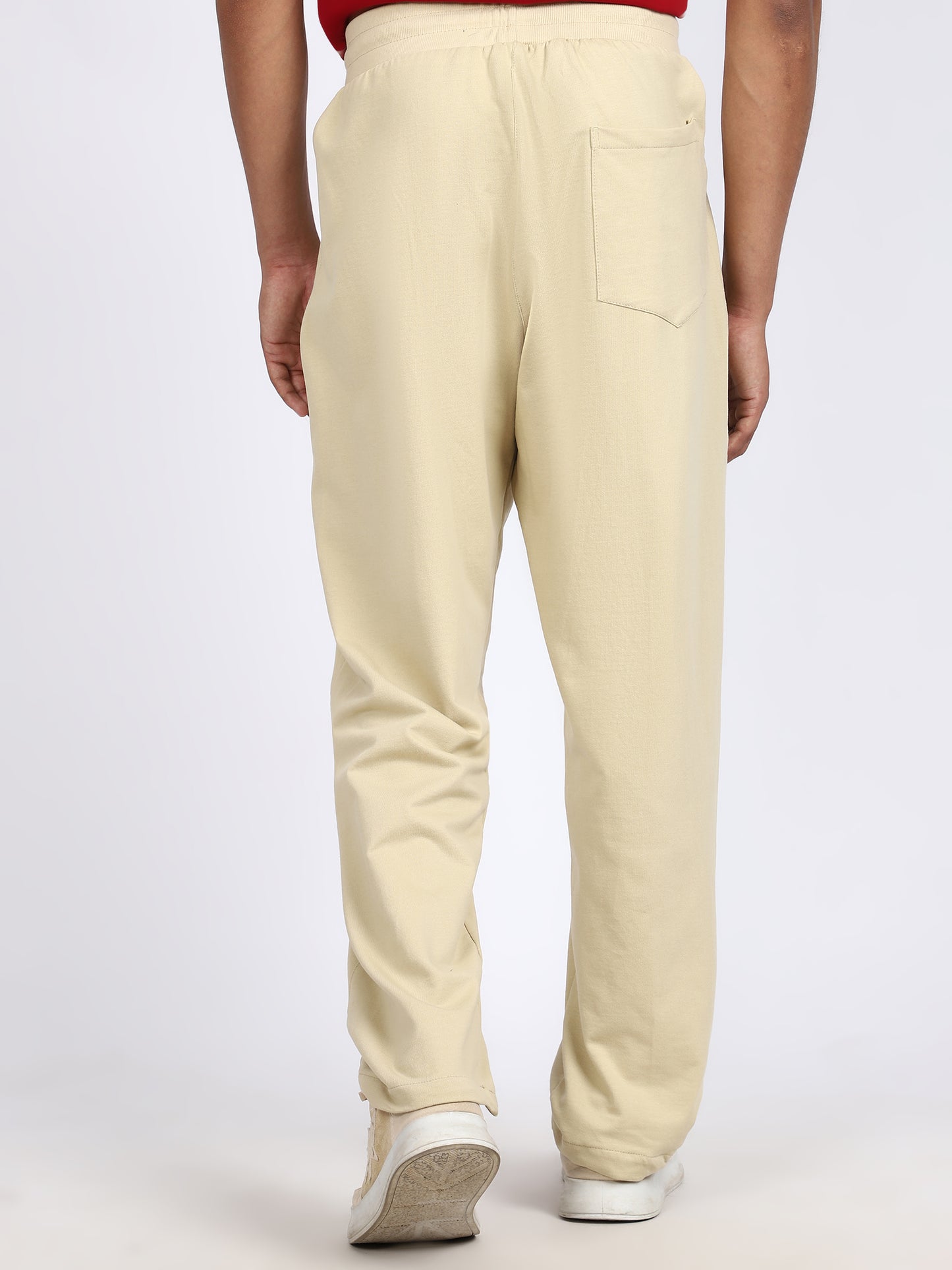 Men Solid Swatpants Beige