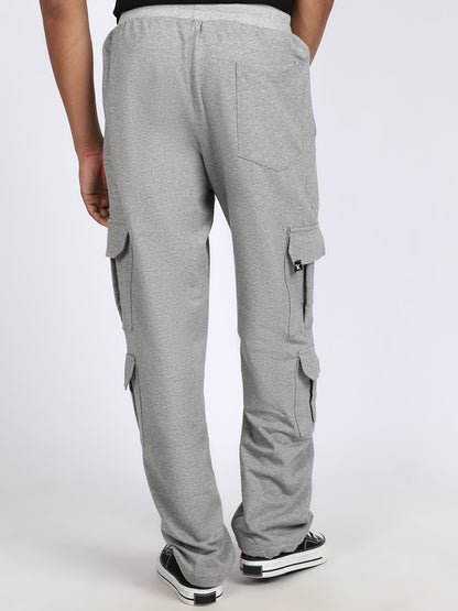 Men Solid Cargo Gray 6 Pocket
