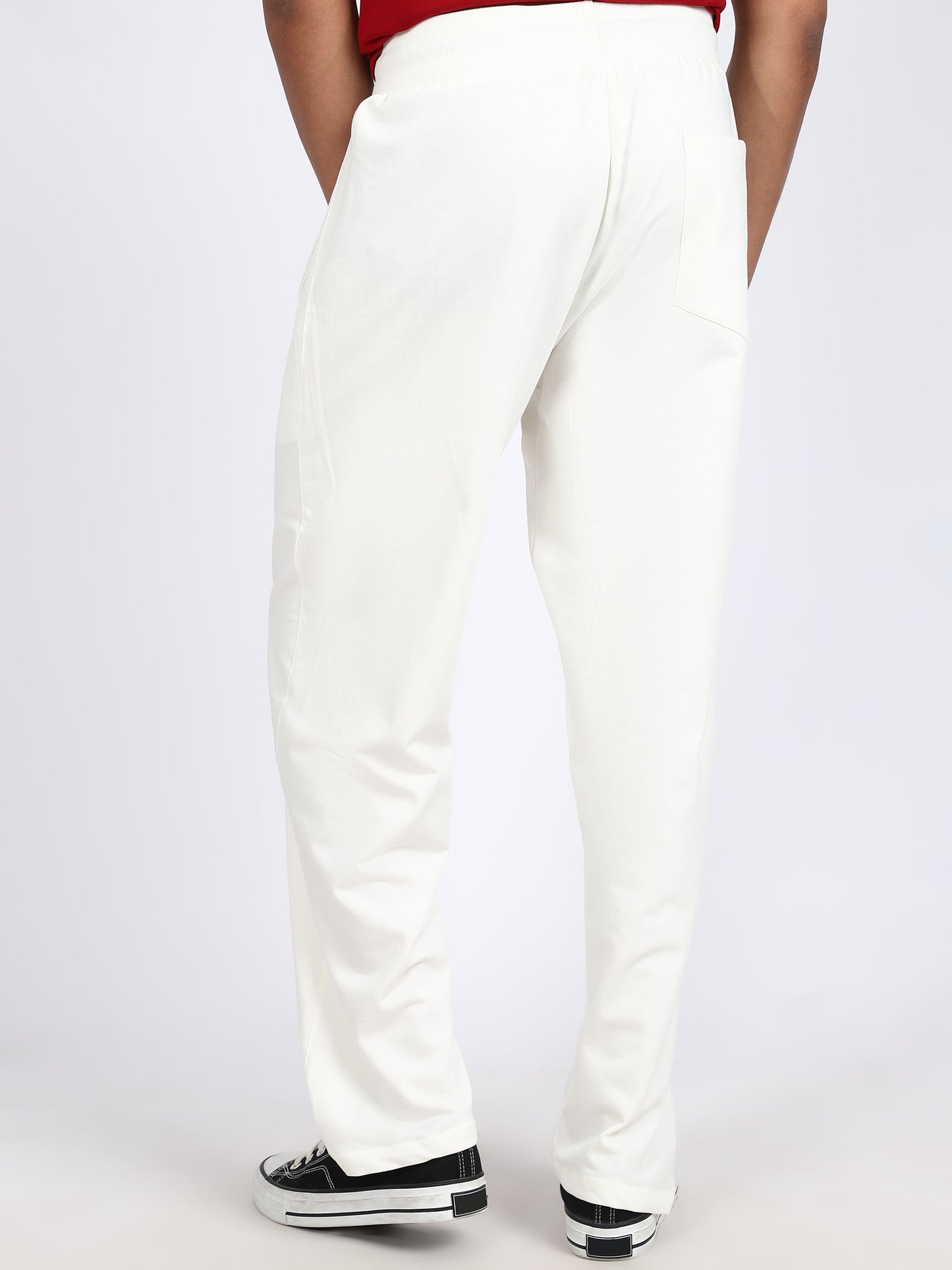 Men Solid Swatpants White