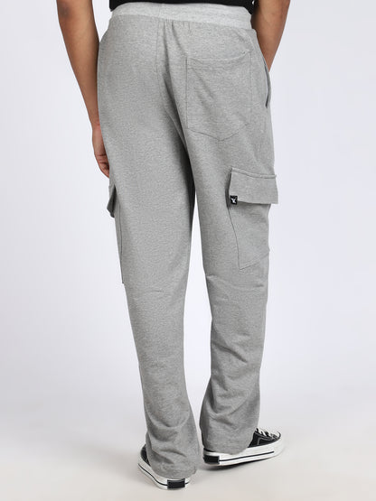 Men Solid Cargo Pants Gray