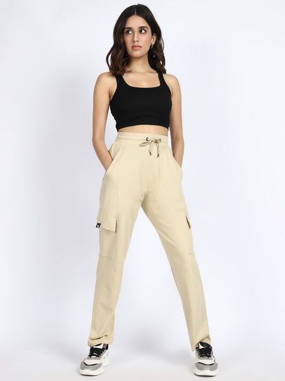 Women Streetwear Solid Trackpants
