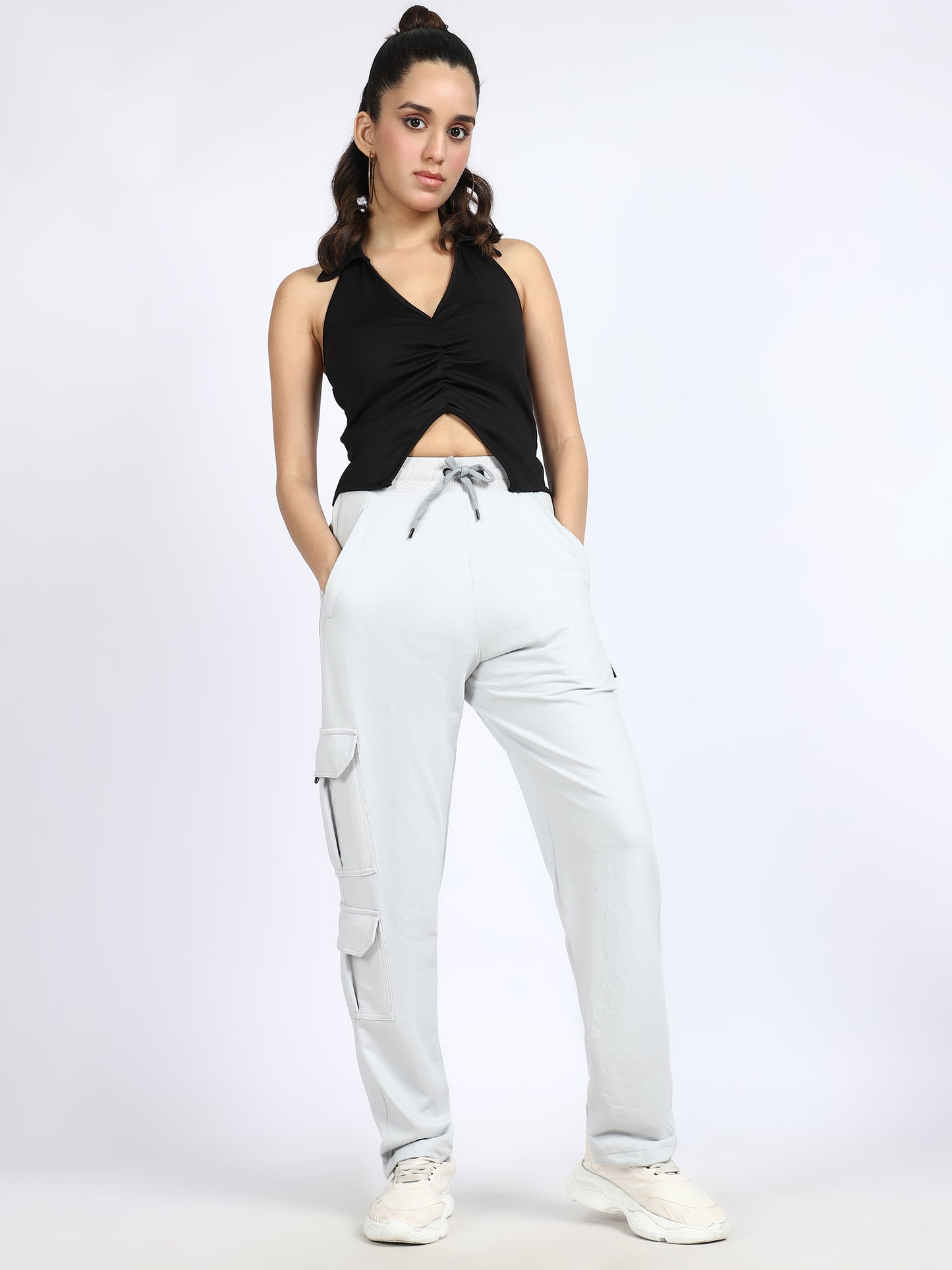 Women Streetwear Solid Trackpants