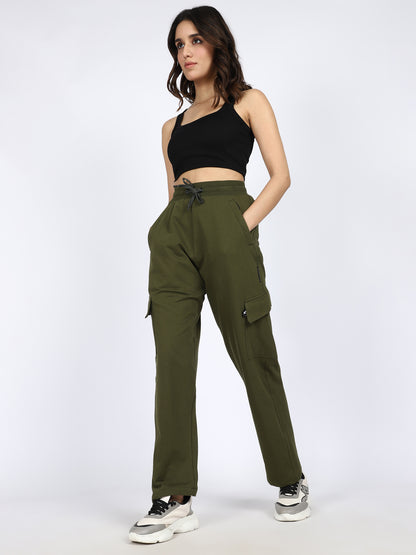Women Streetwear Solid Trackpants