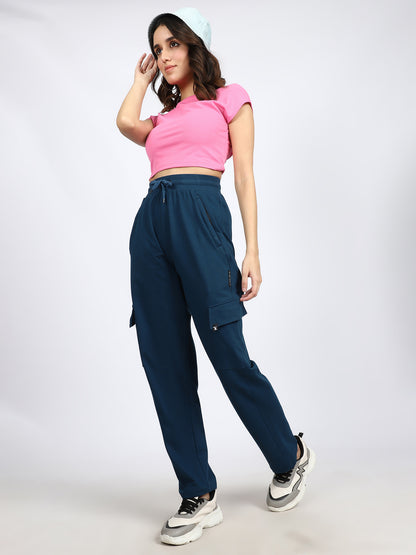 Women Streetwear Solid Trackpants