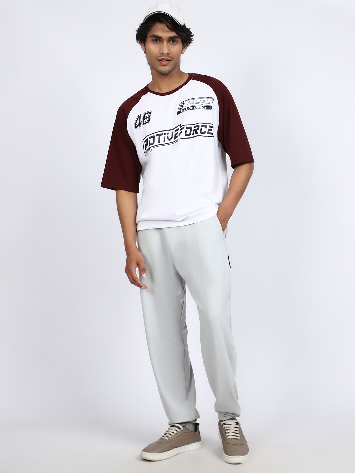 Men Solid Cargo Joggers Gray