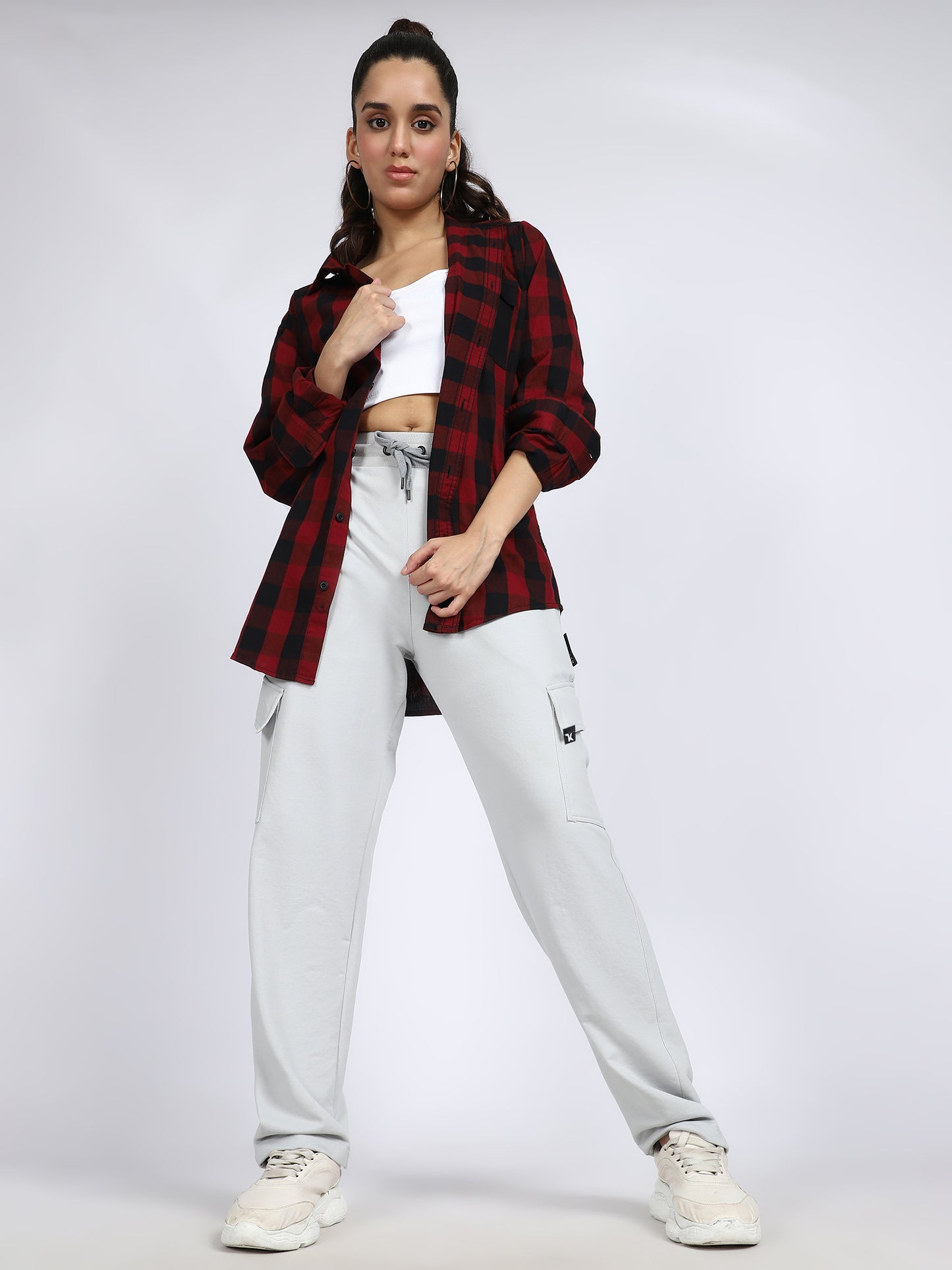 Women Streetwear Solid Trackpants