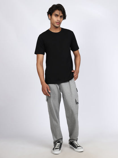 Men Solid Cargo Pants Gray