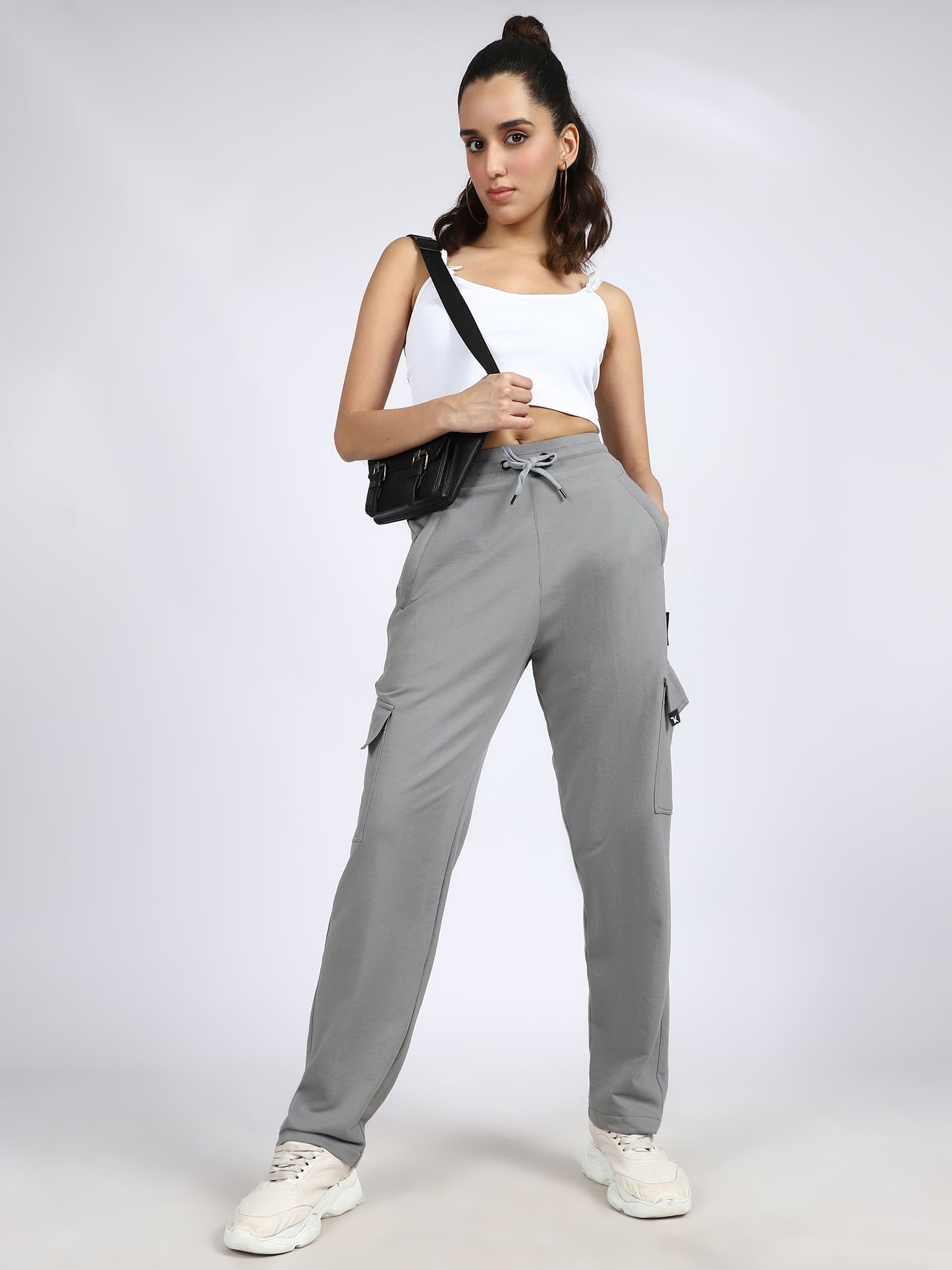 Women Streetwear Solid Trackpants