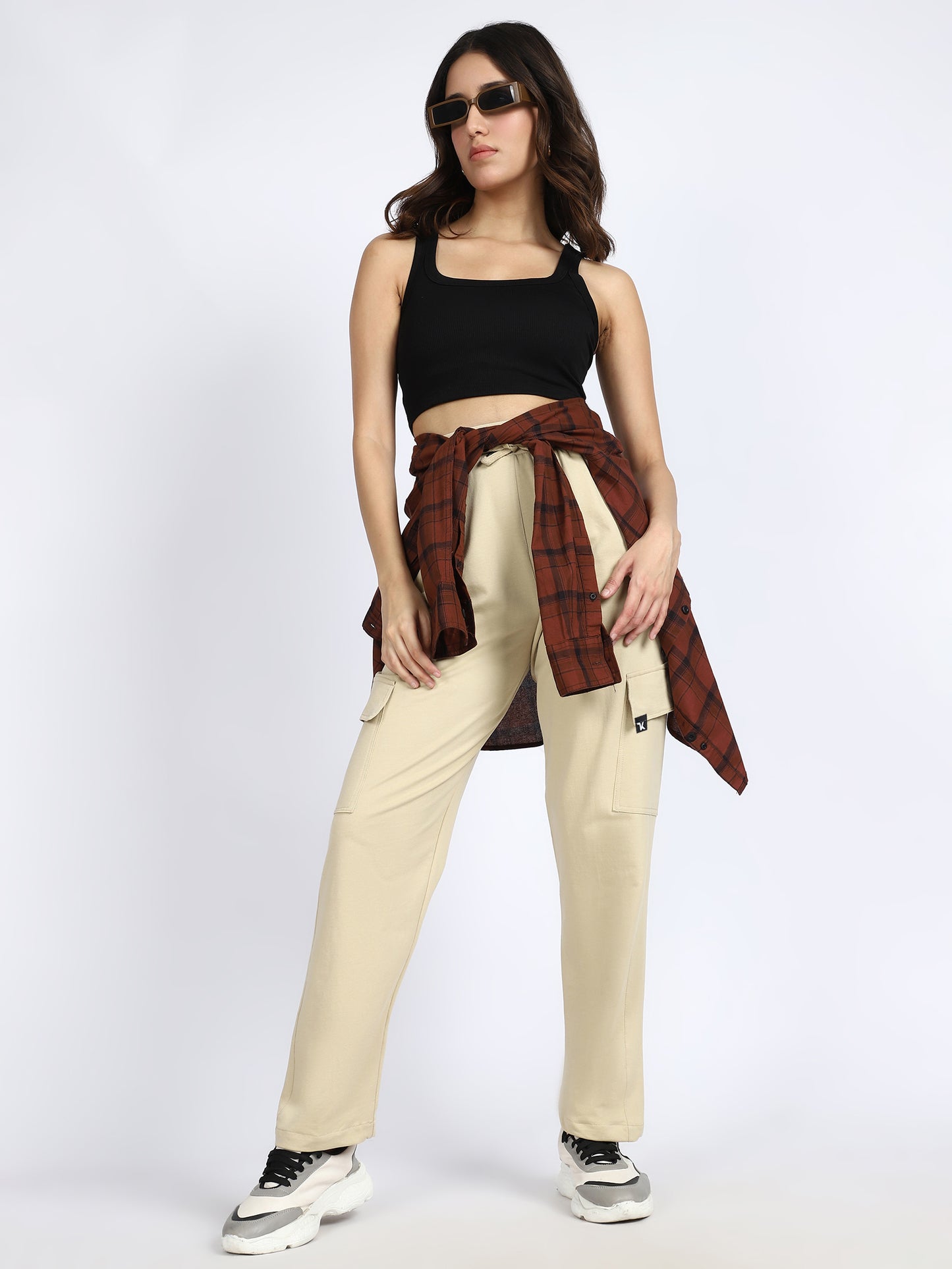 Women Streetwear Solid Trackpants