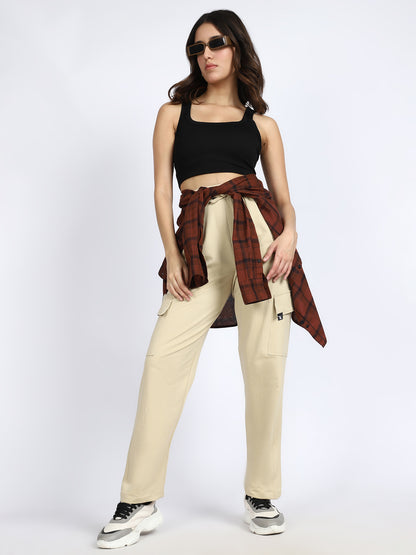 Women Streetwear Solid Trackpants
