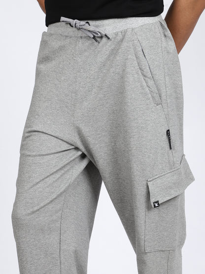 Men Solid Cargo Pants Gray