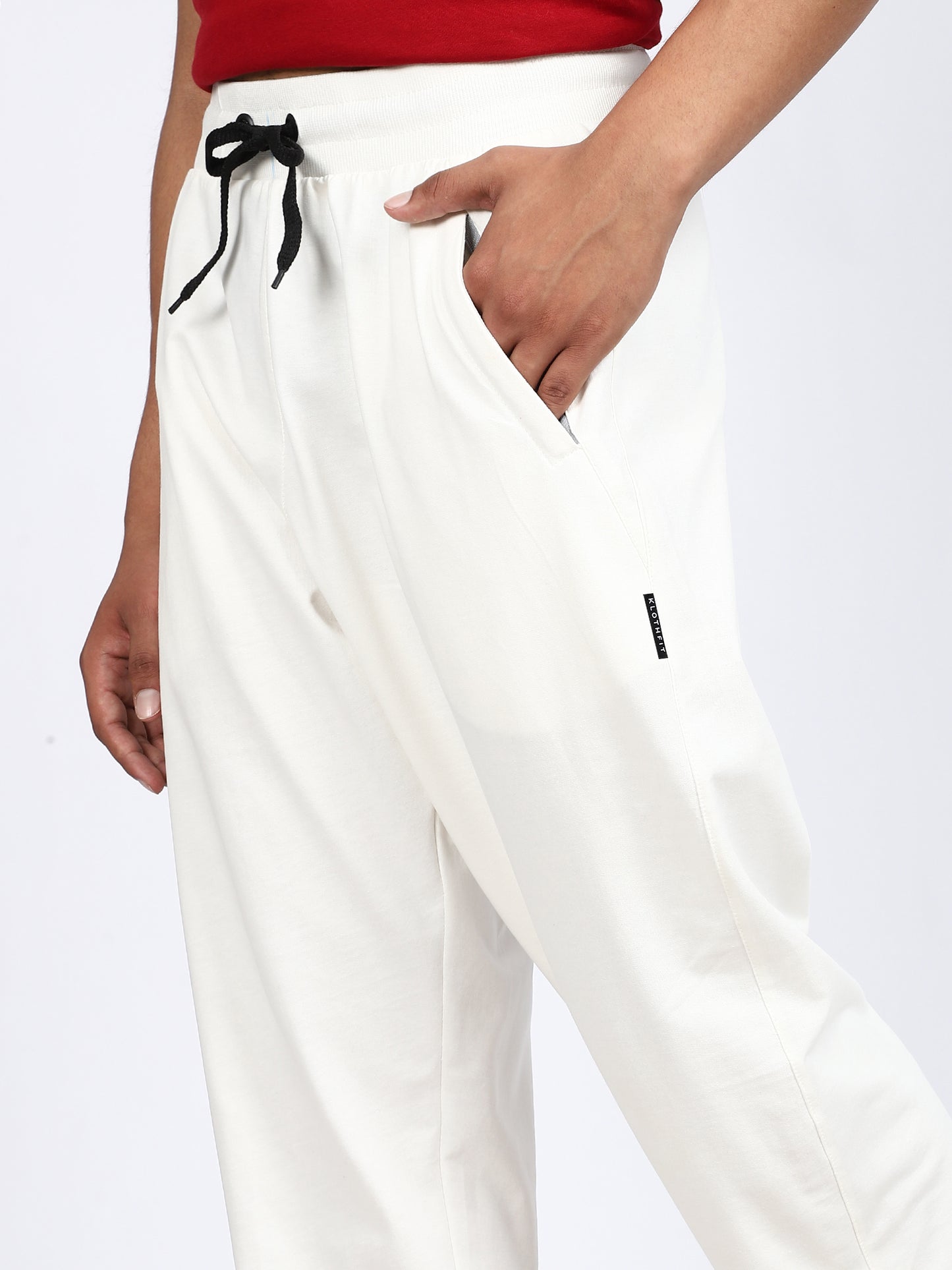 Men Solid Swatpants White