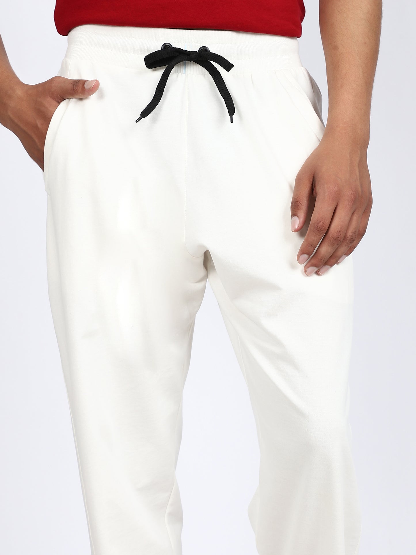 Men Solid Swatpants White
